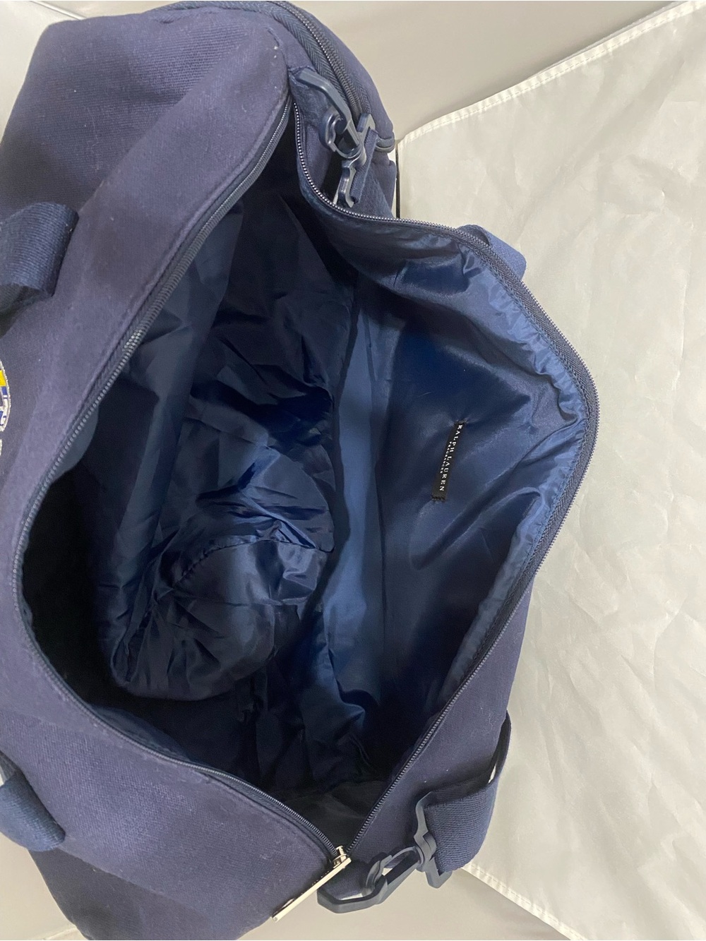Polo by Ralph Lauren Navy Canvas Duffel with Multicolor POLO Patch - Picture 11 of 13